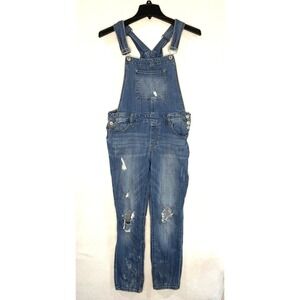 Distressed Denim Bib Overalls Size 13 Grunge 90's Farmer Country